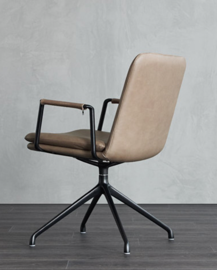 Leather chair from the back.